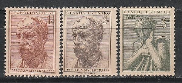Скульптор И. В. Мыслбек, ЧССР 1952, 3 марки